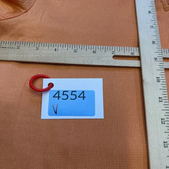 New Vince Camuto Puff Sleeve Top Medium Romantic Cottagecore Orange‎ Feminine - Picture 10 of 10